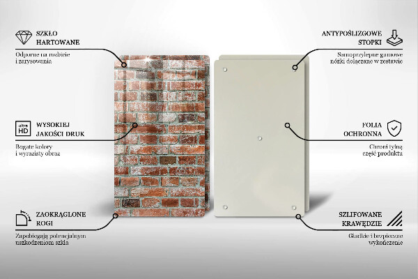 Sklo za varnú dosku Stará tehlová stena