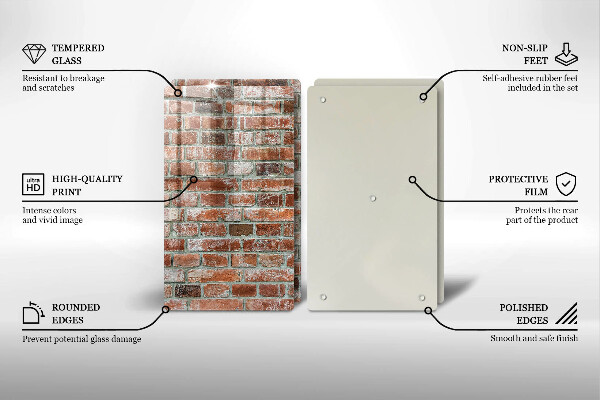 Sklo za varnú dosku Stará tehlová stena