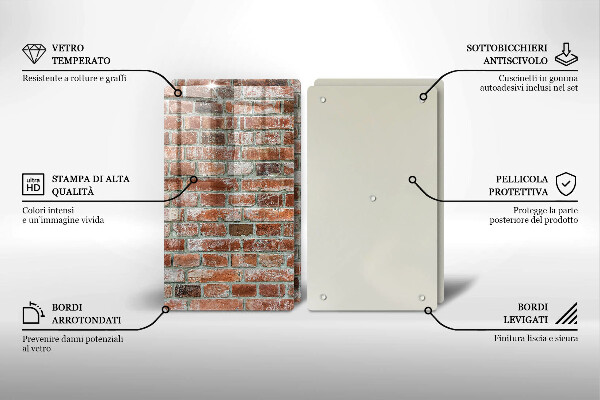 Sklo za varnú dosku Stará tehlová stena