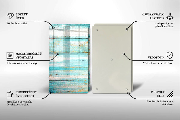 Tvrdené sklo za varnú dosku Vintage drevené dosky