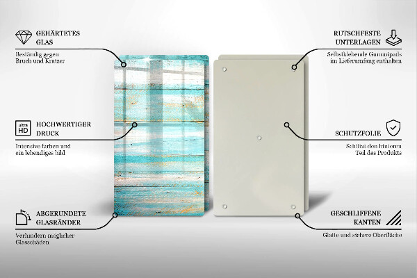 Tvrdené sklo za varnú dosku Vintage drevené dosky