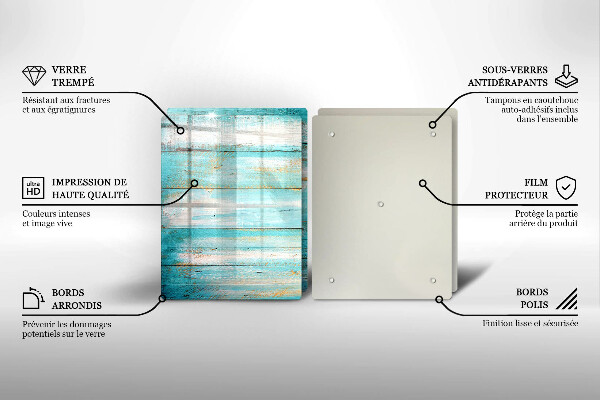 Tvrdené sklo za varnú dosku Vintage drevené dosky