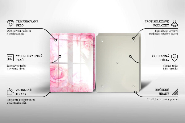Tvrdené sklo za varnú dosku Jemné ruže na pozadí