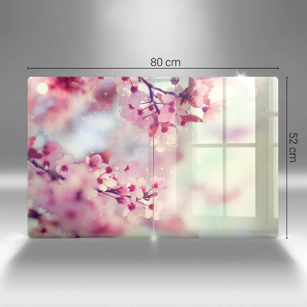 Tvrdené sklo za varnú dosku Prírodné kvety jabloní
