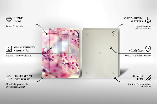 Tvrdené sklo za varnú dosku Prírodné kvety jabloní