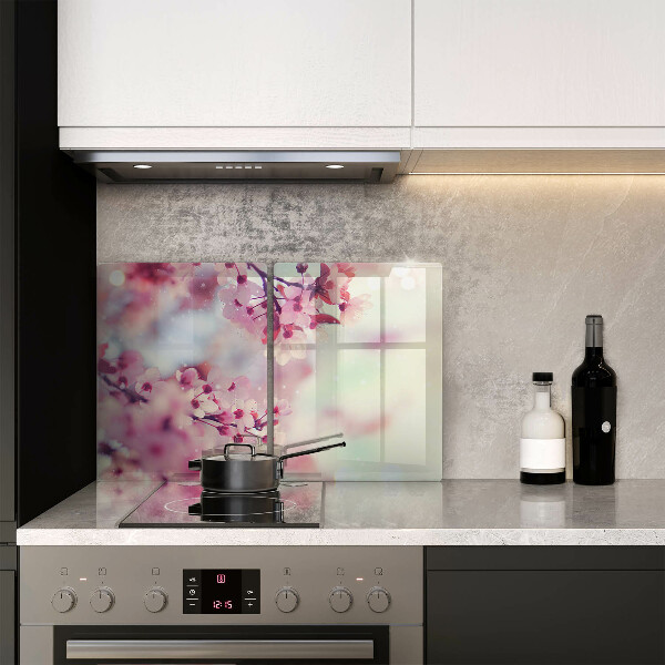 Tvrdené sklo za varnú dosku Prírodné kvety jabloní
