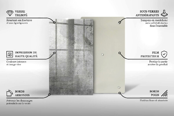 Kryt na indukčnú dosku Betónová textúra