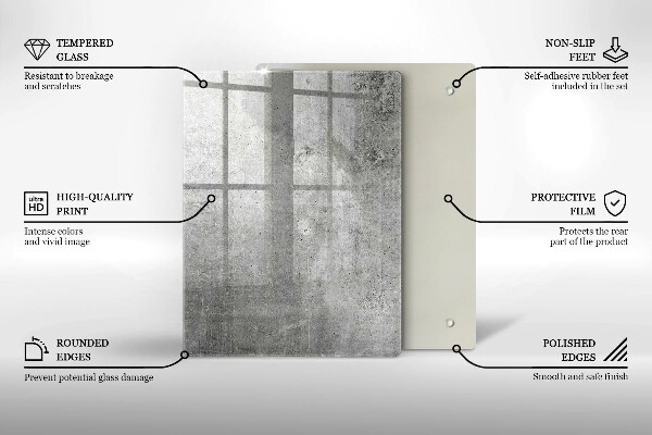 Kryt na indukčnú dosku Betónová textúra