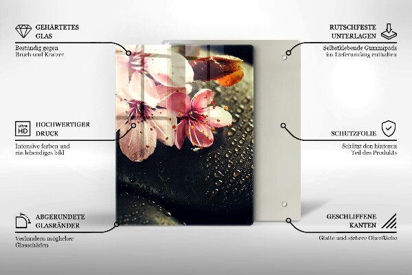 Kryt na indukčnú dosku Kvety zenové kamene