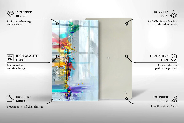 Kryt na indukčnú dosku Maľovaná abstrakcia