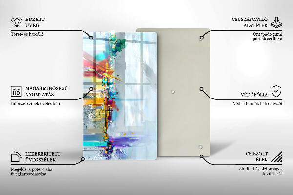 Kryt na indukčnú dosku Maľovaná abstrakcia