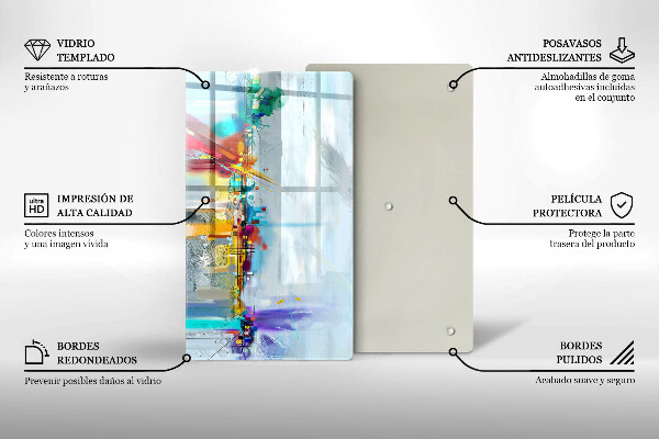 Kryt na indukčnú dosku Maľovaná abstrakcia