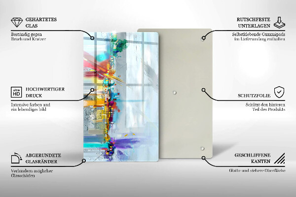 Kryt na indukčnú dosku Maľovaná abstrakcia