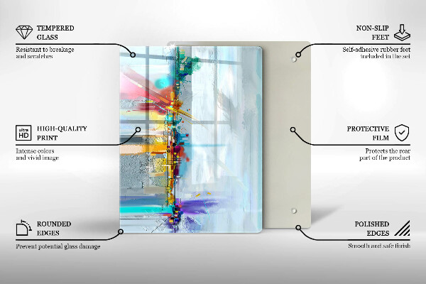 Kryt na indukčnú dosku Maľovaná abstrakcia