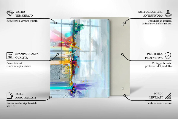Kryt na indukčnú dosku Maľovaná abstrakcia