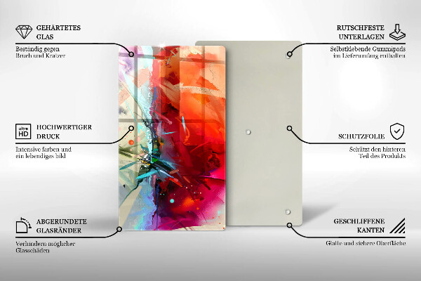 Kryt na indukčnú dosku Maľovaná abstrakcia