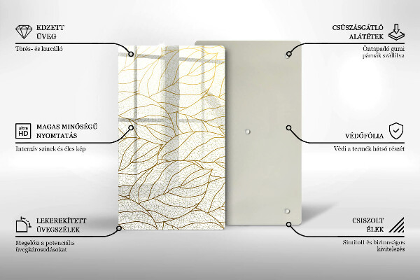 Kryt na sporák Line-art listov vzor
