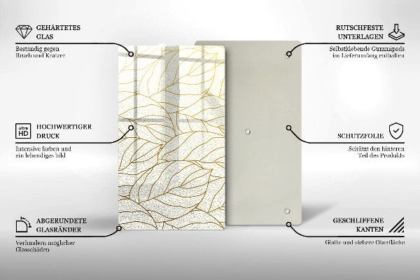 Kryt na sporák Line-art listov vzor