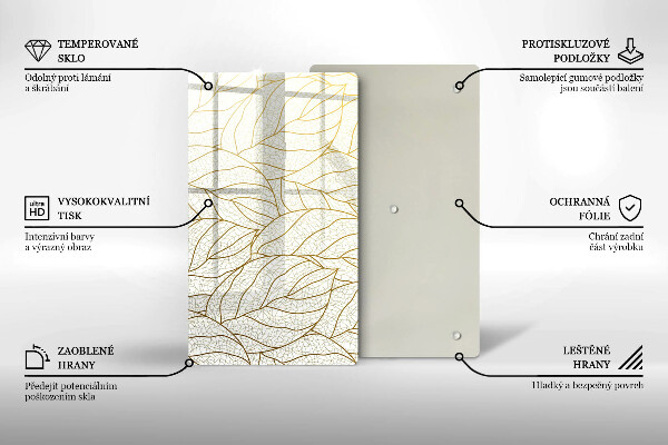 Kryt na sporák Line-art listov vzor