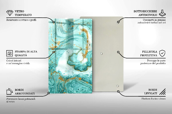 Kryt na indukčnú dosku Modrá abstrakcia
