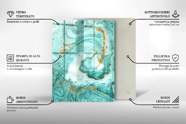 Kryt na indukčnú dosku Modrá abstrakcia