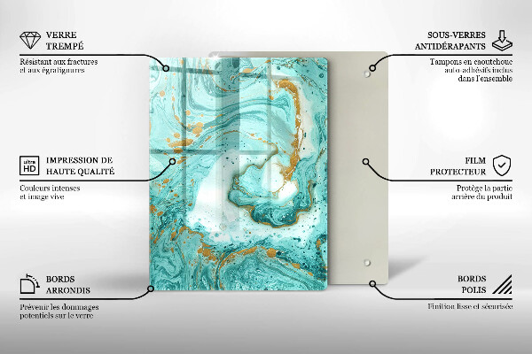 Kryt na indukčnú dosku Modrá abstrakcia