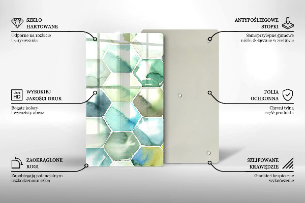 Kryt na indukčnú dosku Akvarelové šesťuholníky