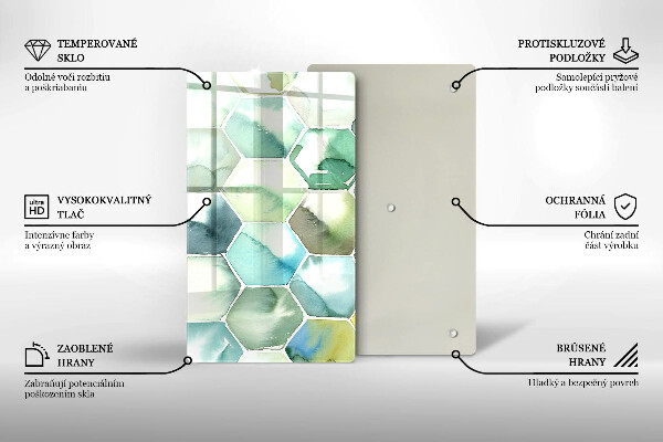 Kryt na indukčnú dosku Akvarelové šesťuholníky