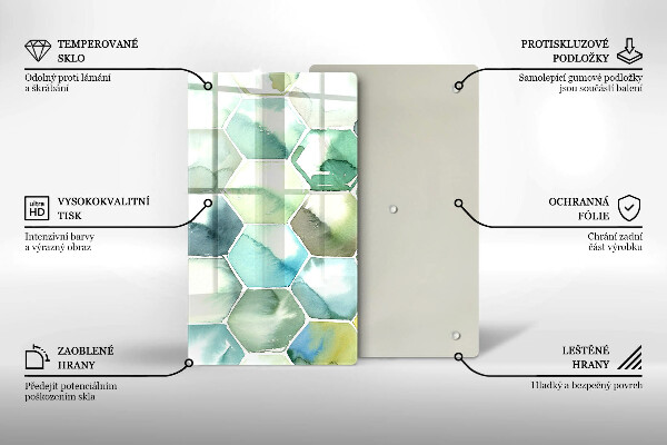 Kryt na indukčnú dosku Akvarelové šesťuholníky