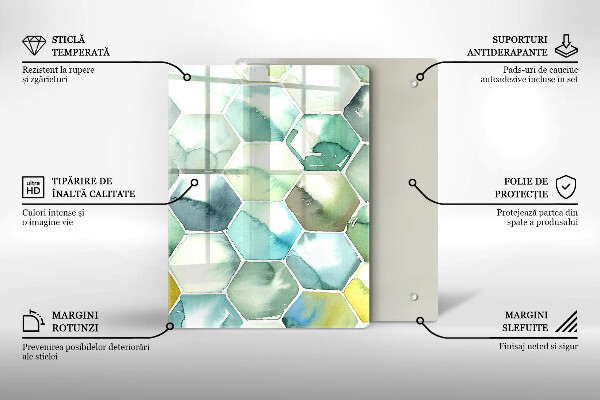 Kryt na indukčnú dosku Akvarelové šesťuholníky