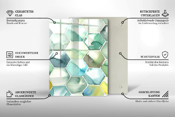 Kryt na indukčnú dosku Akvarelové šesťuholníky
