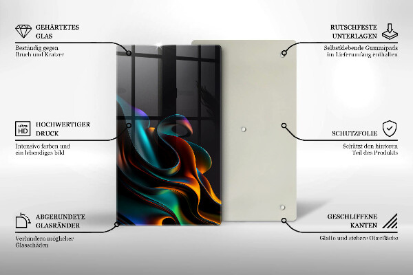 Kryt na indukčnú dosku Farebná abstrakcia