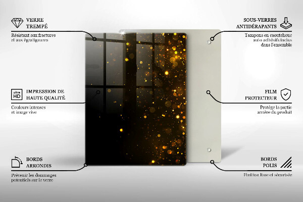 Kryt na indukčnú dosku Zlaté trblietky