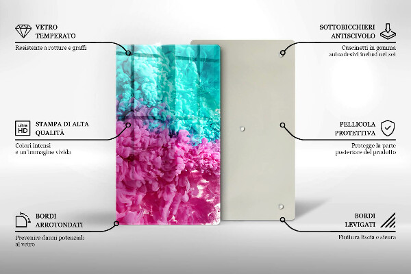 Kryt na indukčnú dosku Tyrkysovo-ružový dym