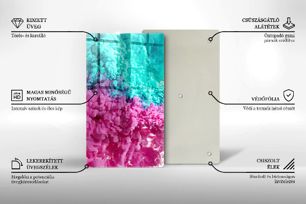 Kryt na indukčnú dosku Tyrkysovo-ružový dym