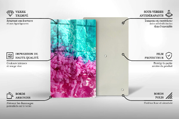 Kryt na indukčnú dosku Tyrkysovo-ružový dym