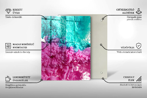 Kryt na indukčnú dosku Tyrkysovo-ružový dym