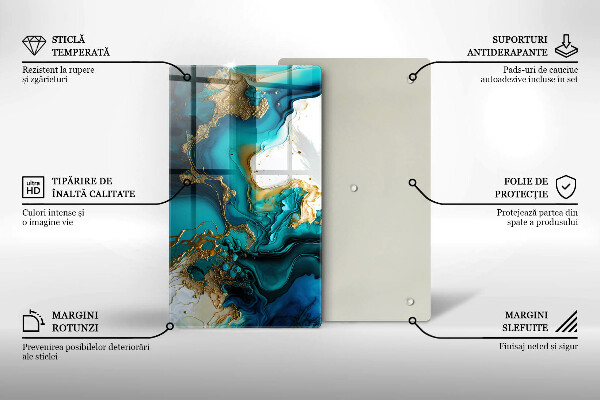 Kryt na indukčnú dosku Tyrkysová abstrakcia