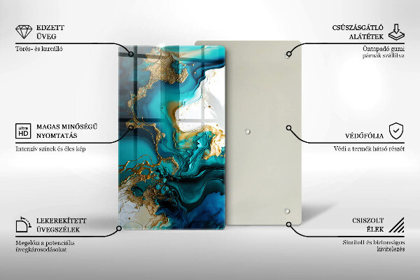 Kryt na indukčnú dosku Tyrkysová abstrakcia