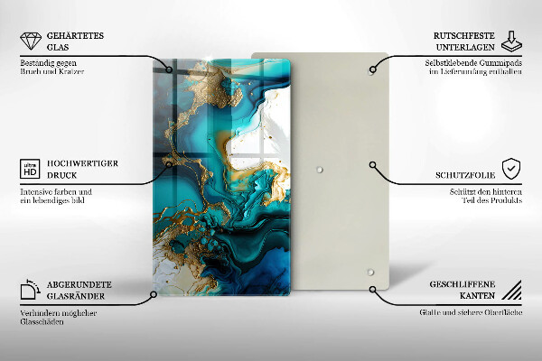 Kryt na indukčnú dosku Tyrkysová abstrakcia