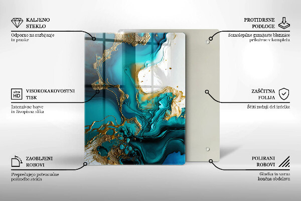Kryt na indukčnú dosku Tyrkysová abstrakcia