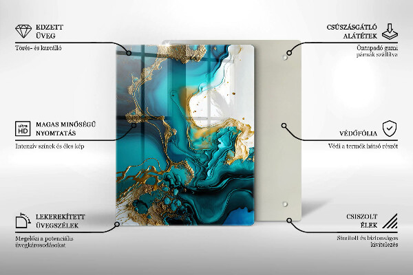 Kryt na indukčnú dosku Tyrkysová abstrakcia