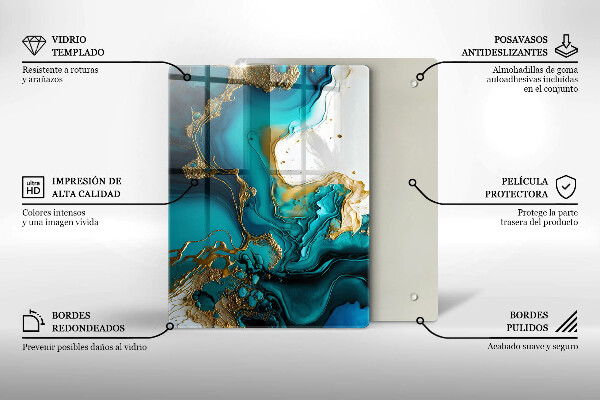 Kryt na indukčnú dosku Tyrkysová abstrakcia