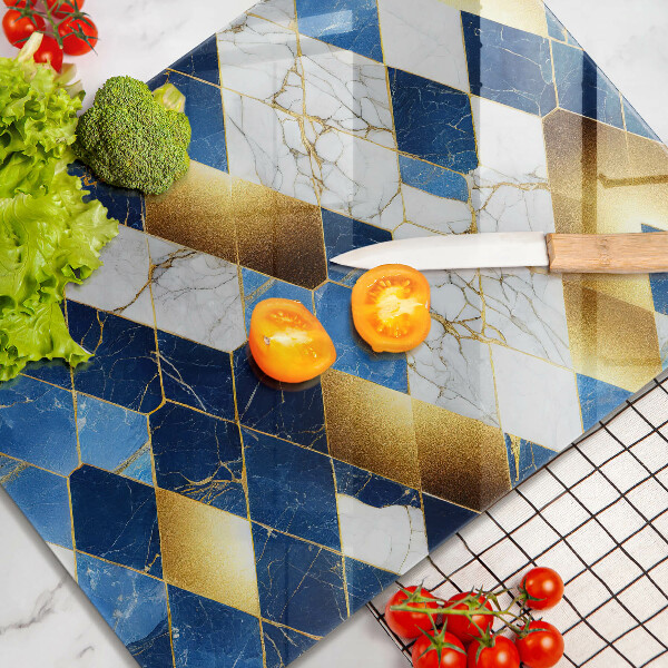 Kryt na indukčnú dosku Zlaté mramorové kosoštvorce