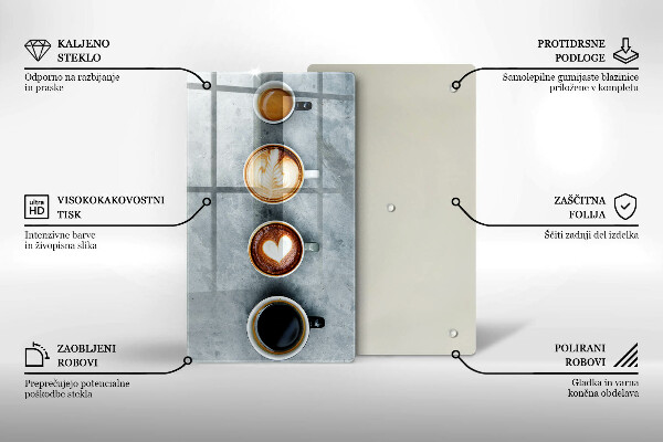 Kryt na indukčnú dosku Kuchyňa - hrnčeky na kávu