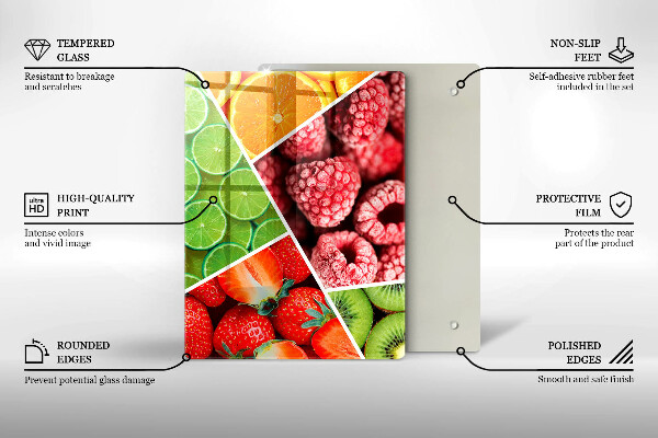 Kryt na indukčnú dosku Farebné ovocie