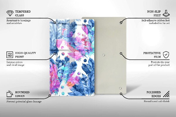 Kryt na indukčnú dosku Perie boho ilustrácie