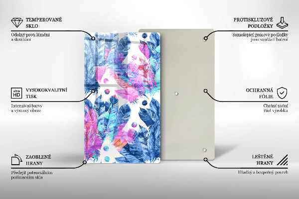 Kryt na indukčnú dosku Perie boho ilustrácie