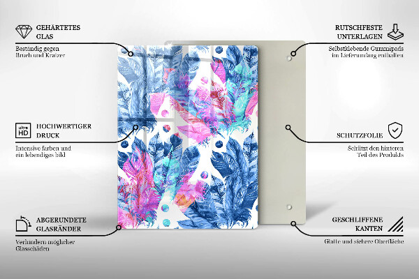 Kryt na indukčnú dosku Perie boho ilustrácie