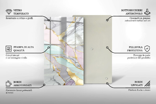 Kryt na indukčnú dosku Pastelový mramor